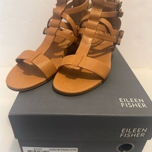Eileen Fisher Chestnut Leather Sandals